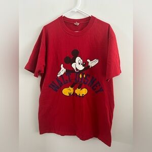Vintage Walt Disney World Mickey Mouse Shirt Mens XL Red Made in USA Graphic 90s